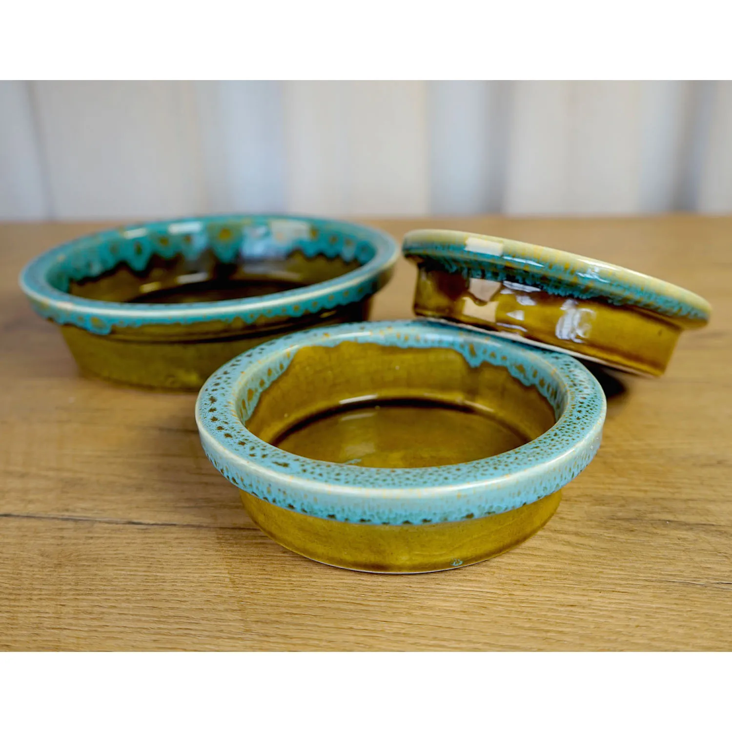 Small Vintage Blue Ceramic Bowls