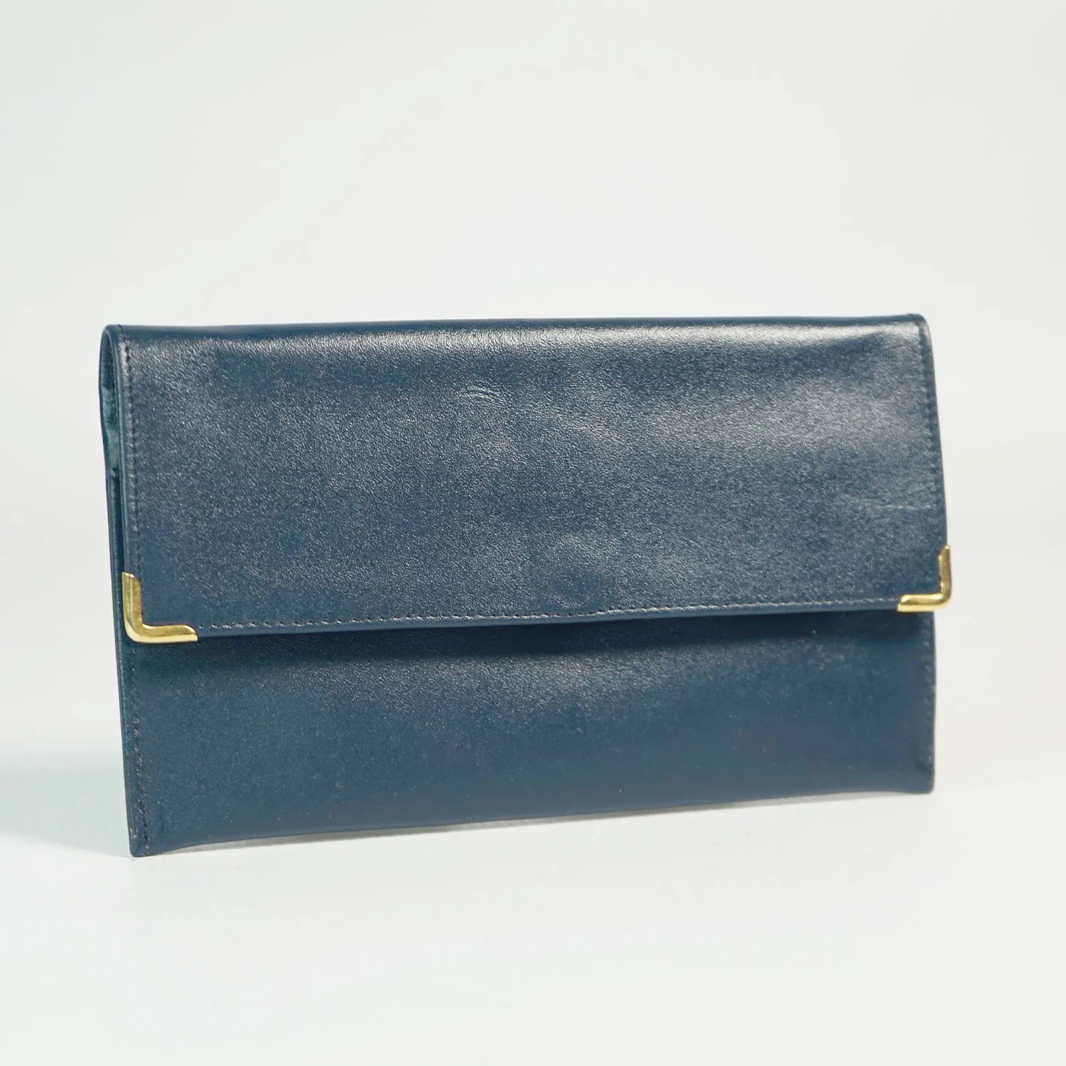 Vintage Blue Ladies Fold Over Clutch 