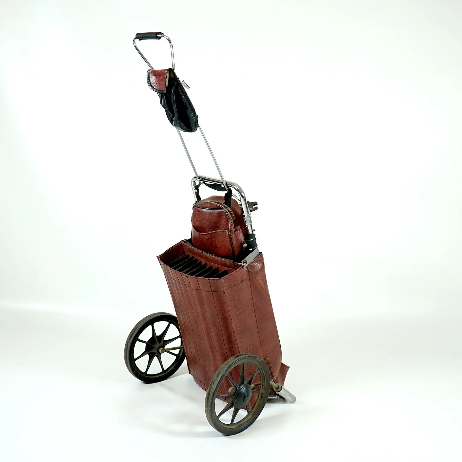 Vintage Leather Golf Bag Cart