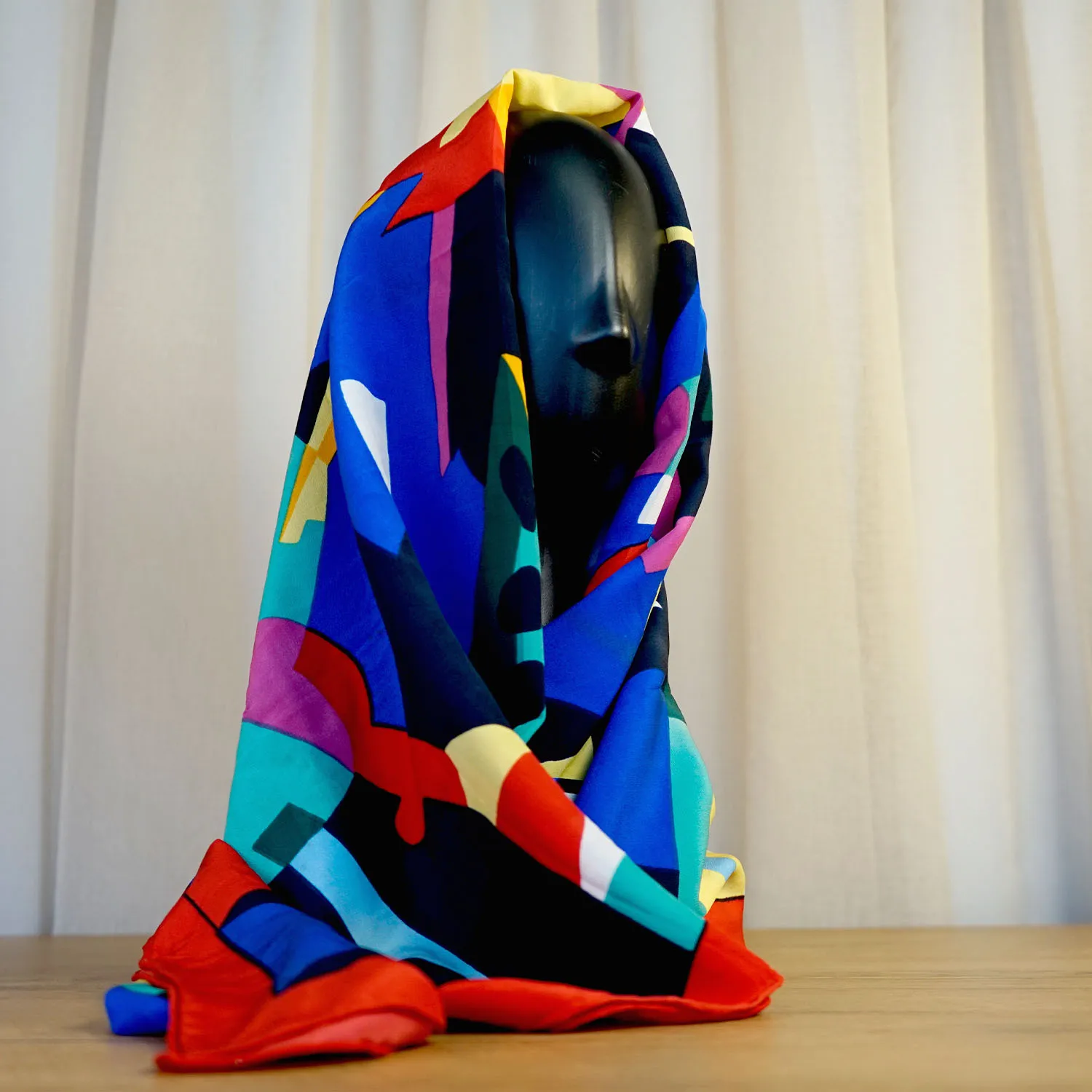 Vintage Red and Blue Scarf 