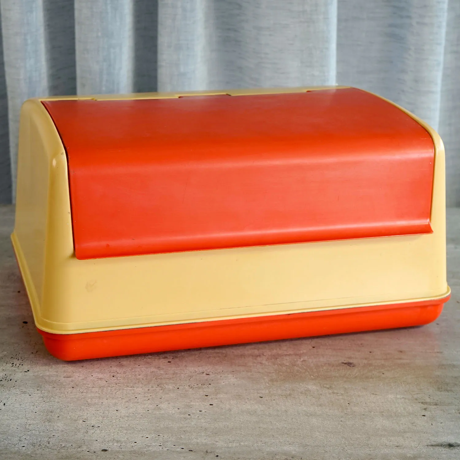 Vintage Orange and Cream Bread Bin