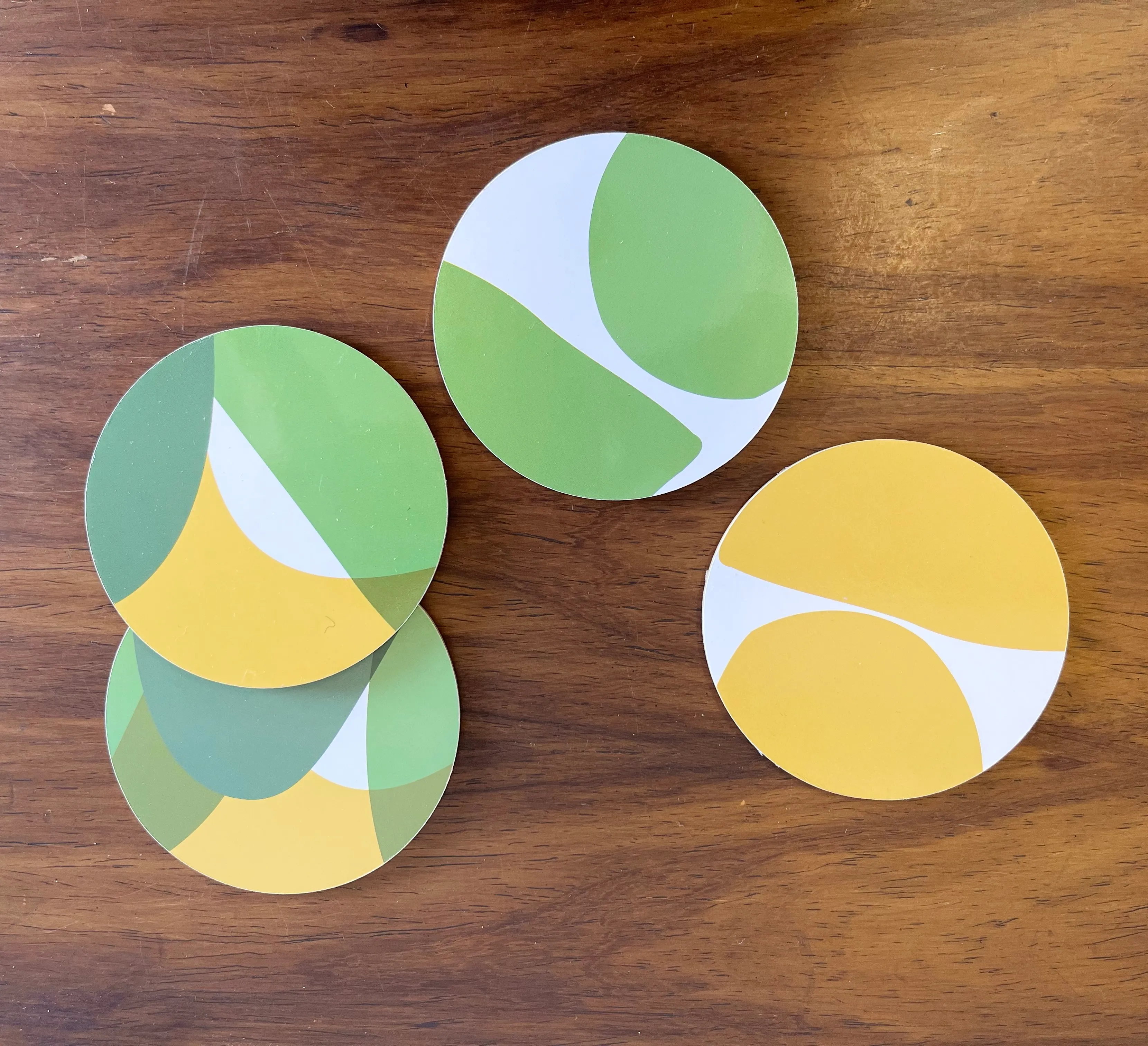 Yellow and Green Coasters