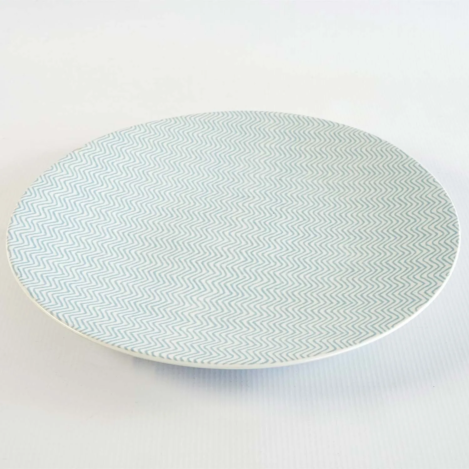 Blue Zigzag Dinner Plate