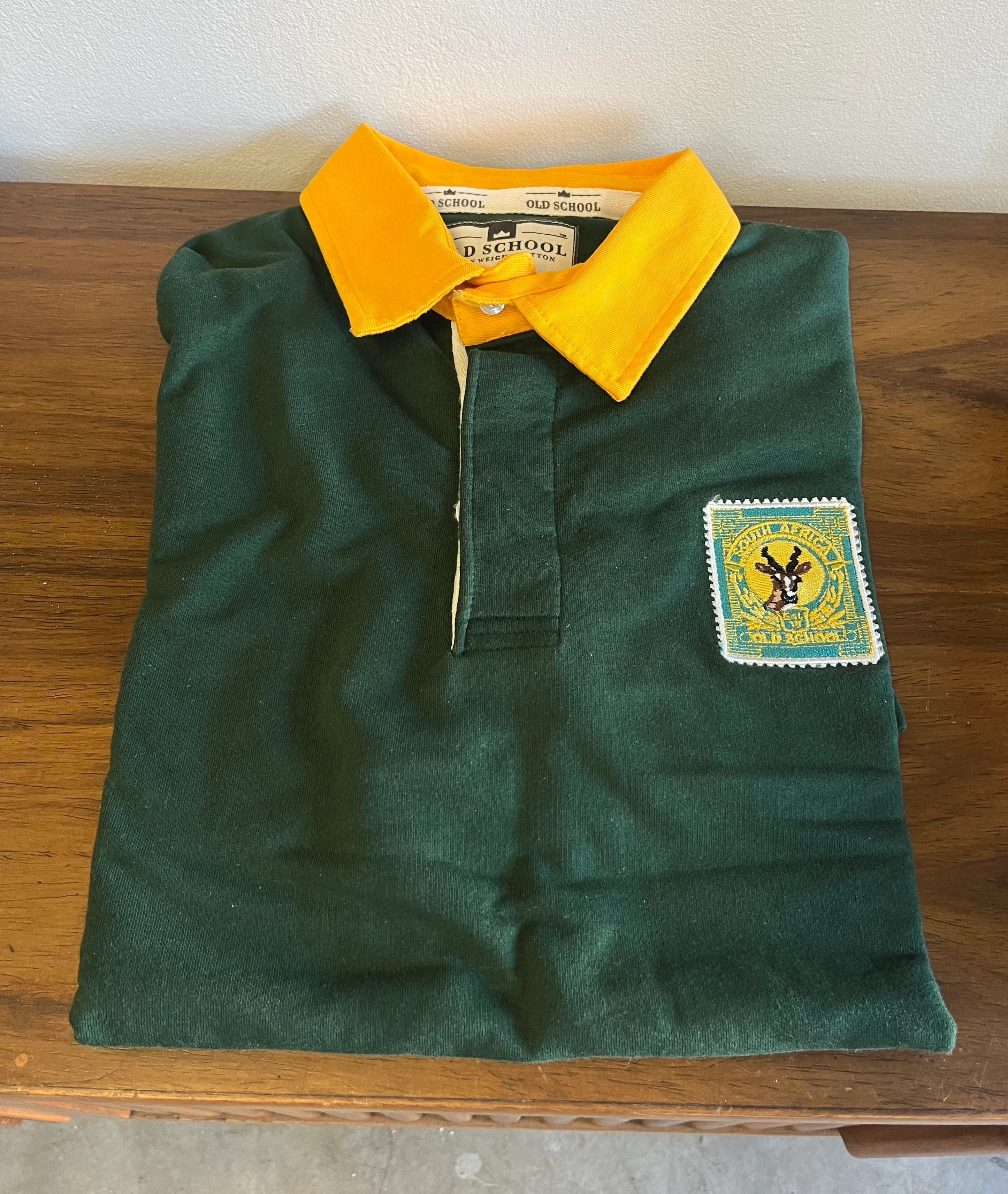 Old School Springbok Supporters Rugby Sleeve Jersey