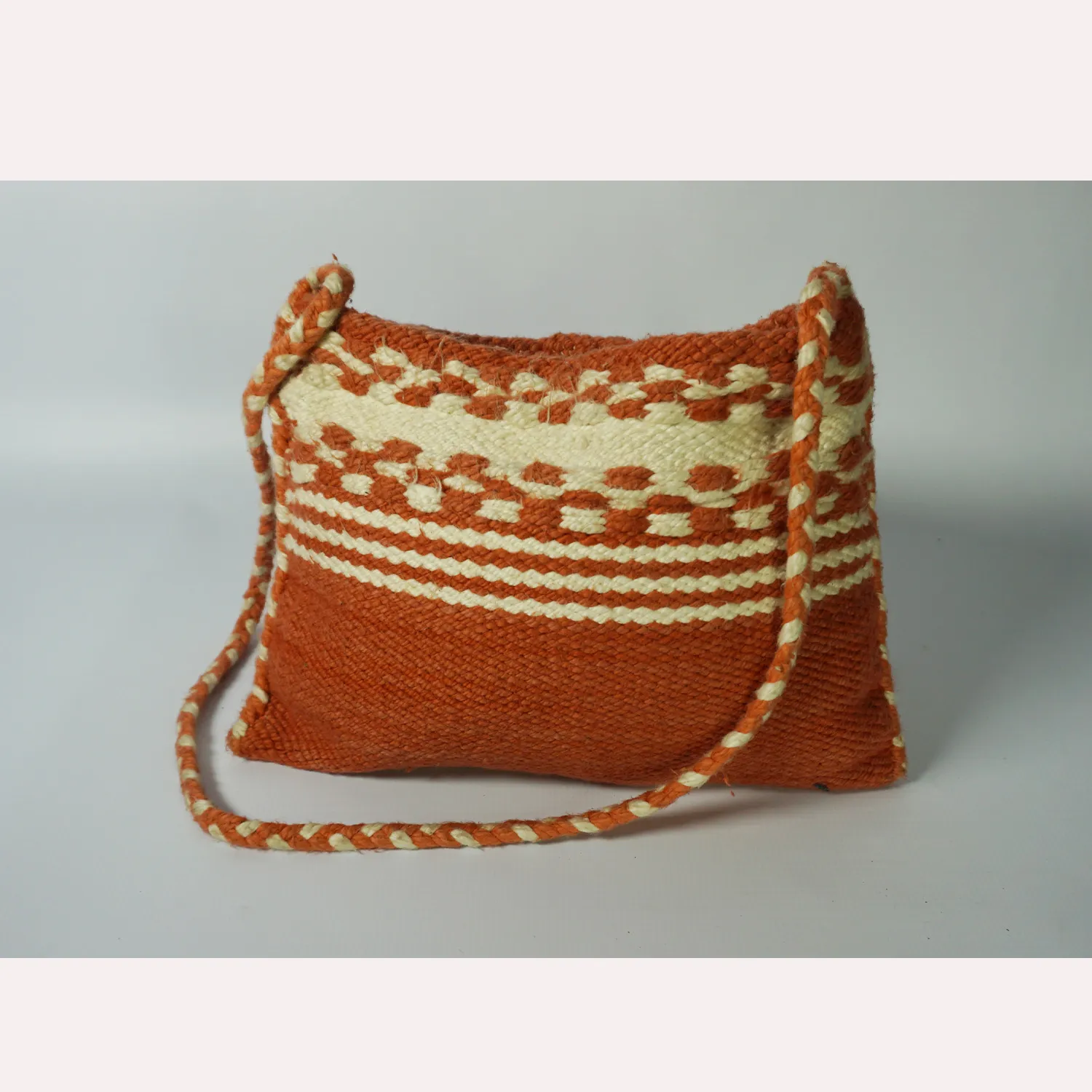 Small Woven Orange Handbag