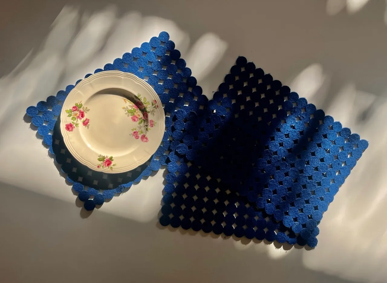 Dotted Blue Felt Placemats