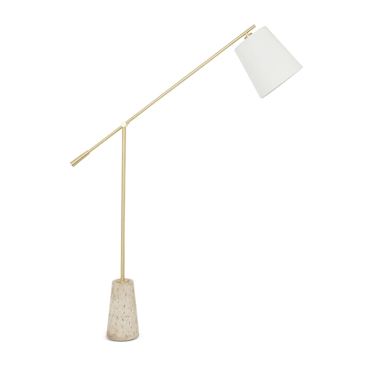 Gold Standing Lamp with Stone Base