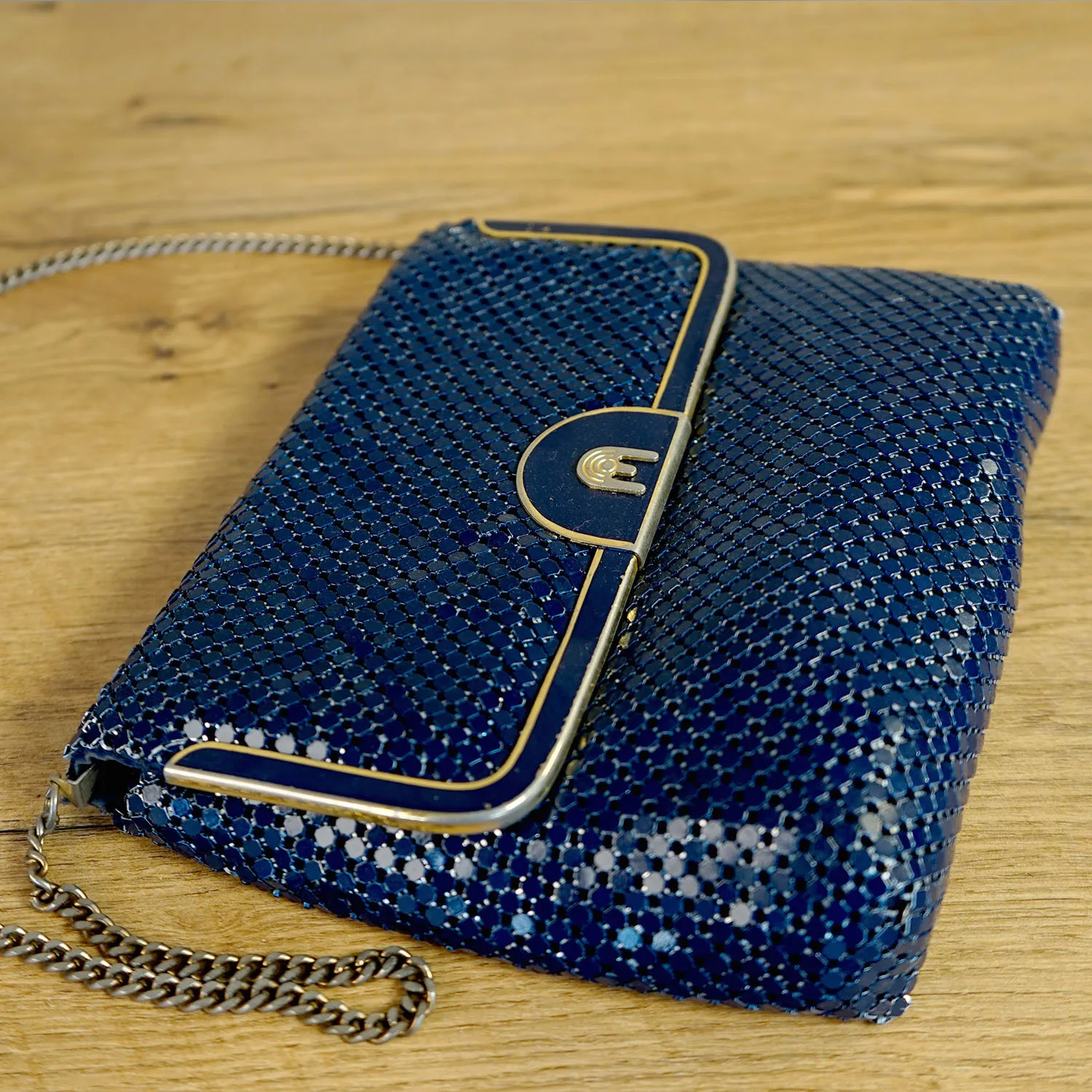 Vintage Blue Sequin Handbag