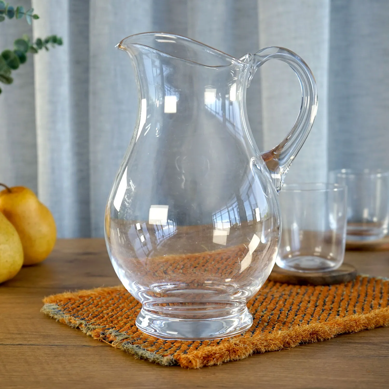 Large Glass Curved Jug