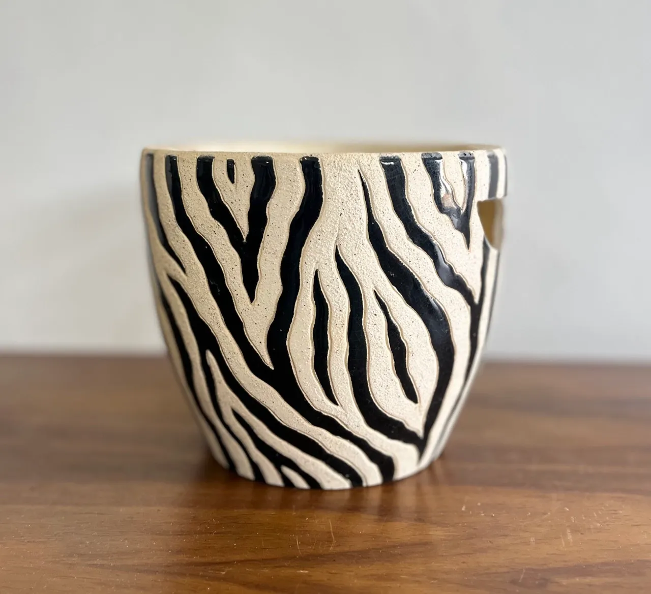Ceramic Zebra Planter