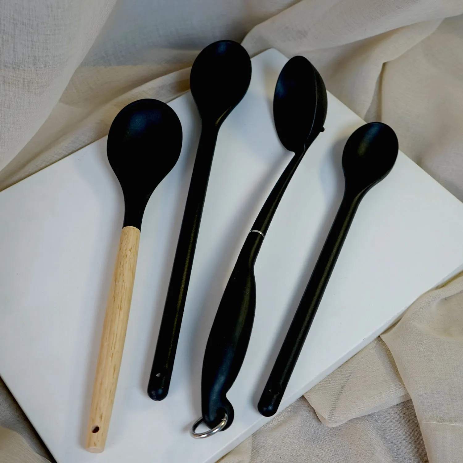 Set of Black Kitchen Utensils