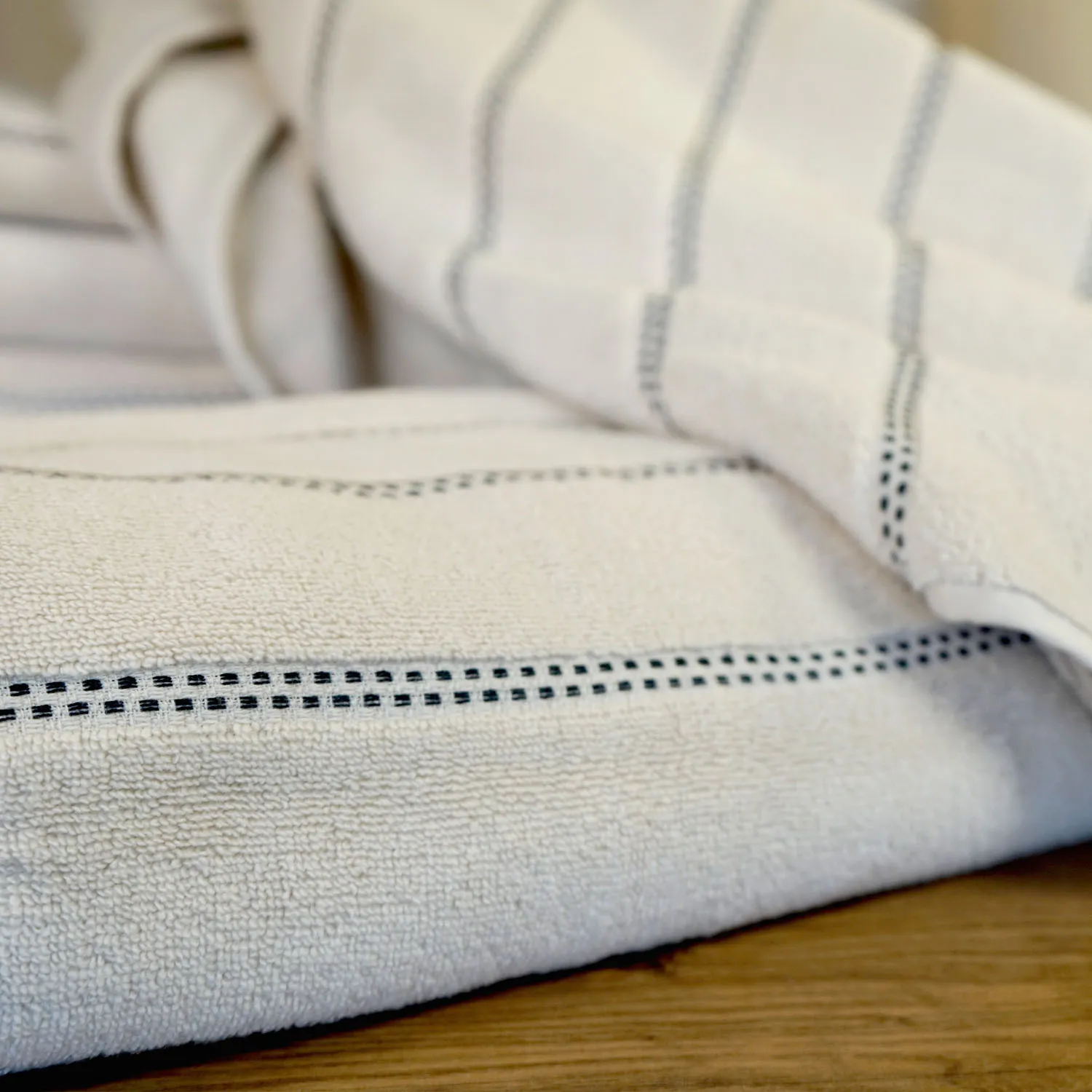 Woolies White Striped Towels