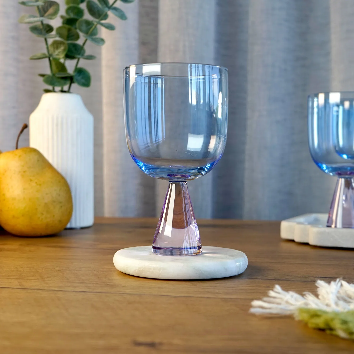 Blue and Purple Geometric Glass