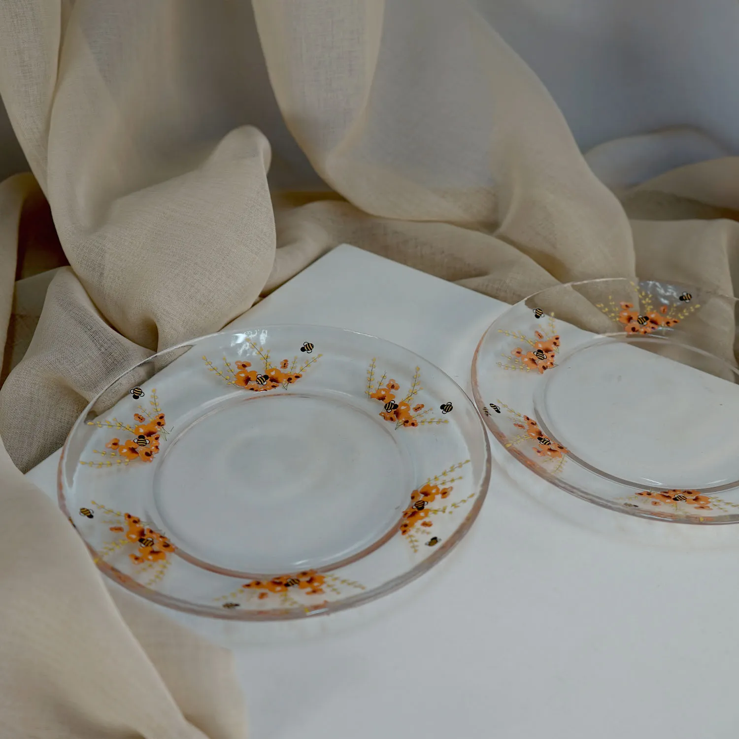 Bees Poetry Glass Plates