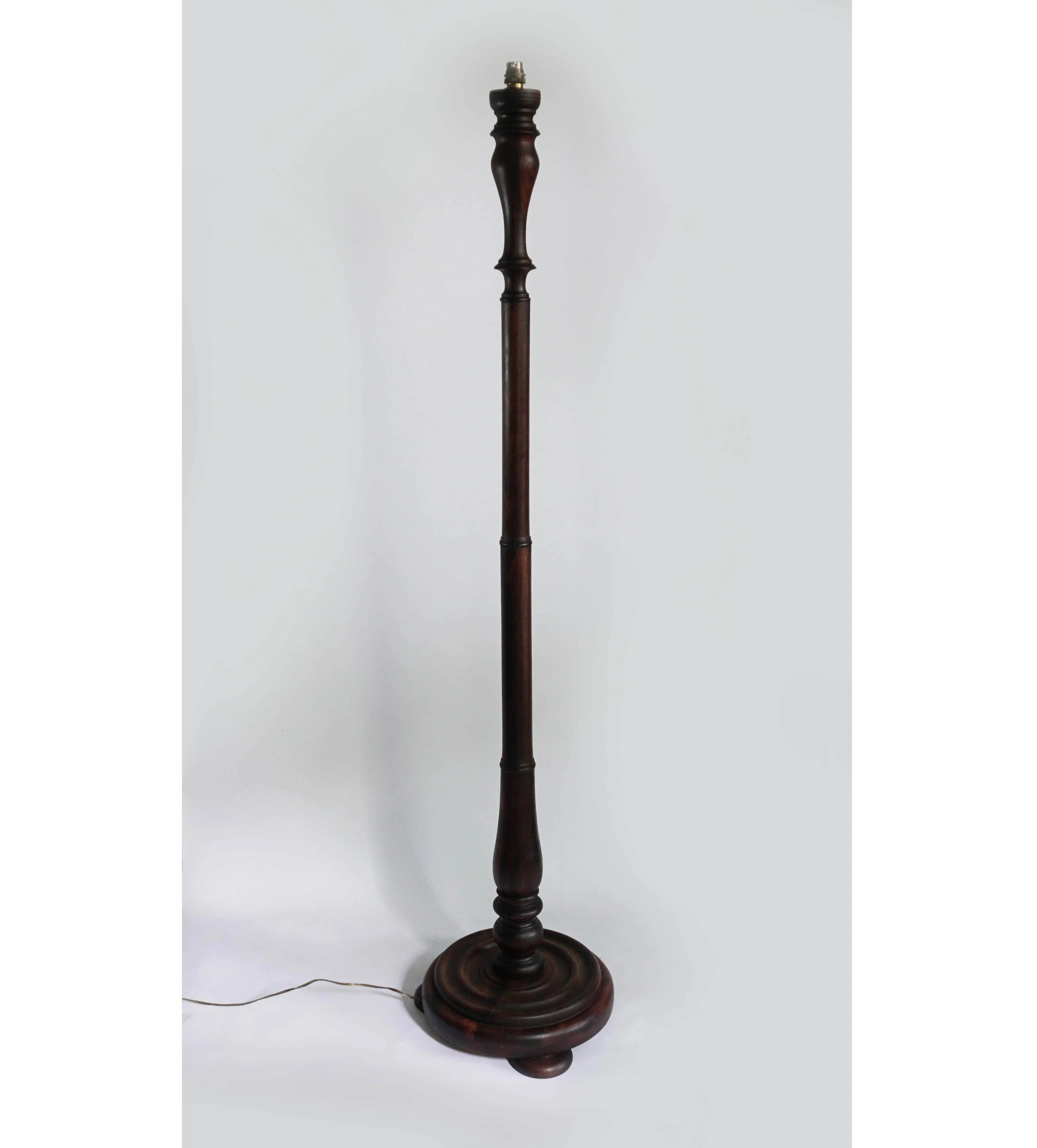 Vintage Dark Wooden Standing Lamp 
