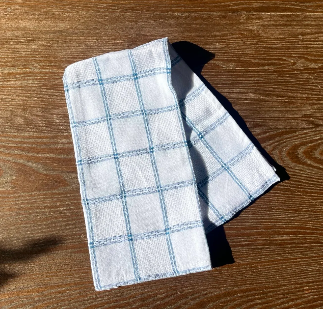 Blue Grid Check Dishcloth