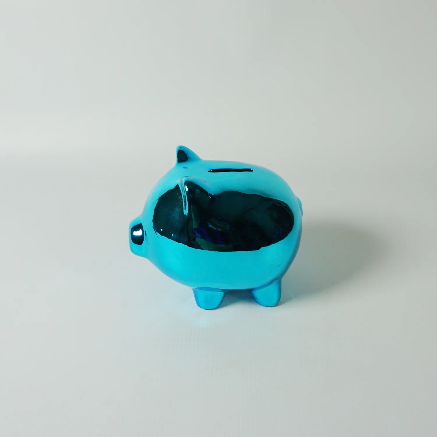 Metallic Blue Piggy Bank
