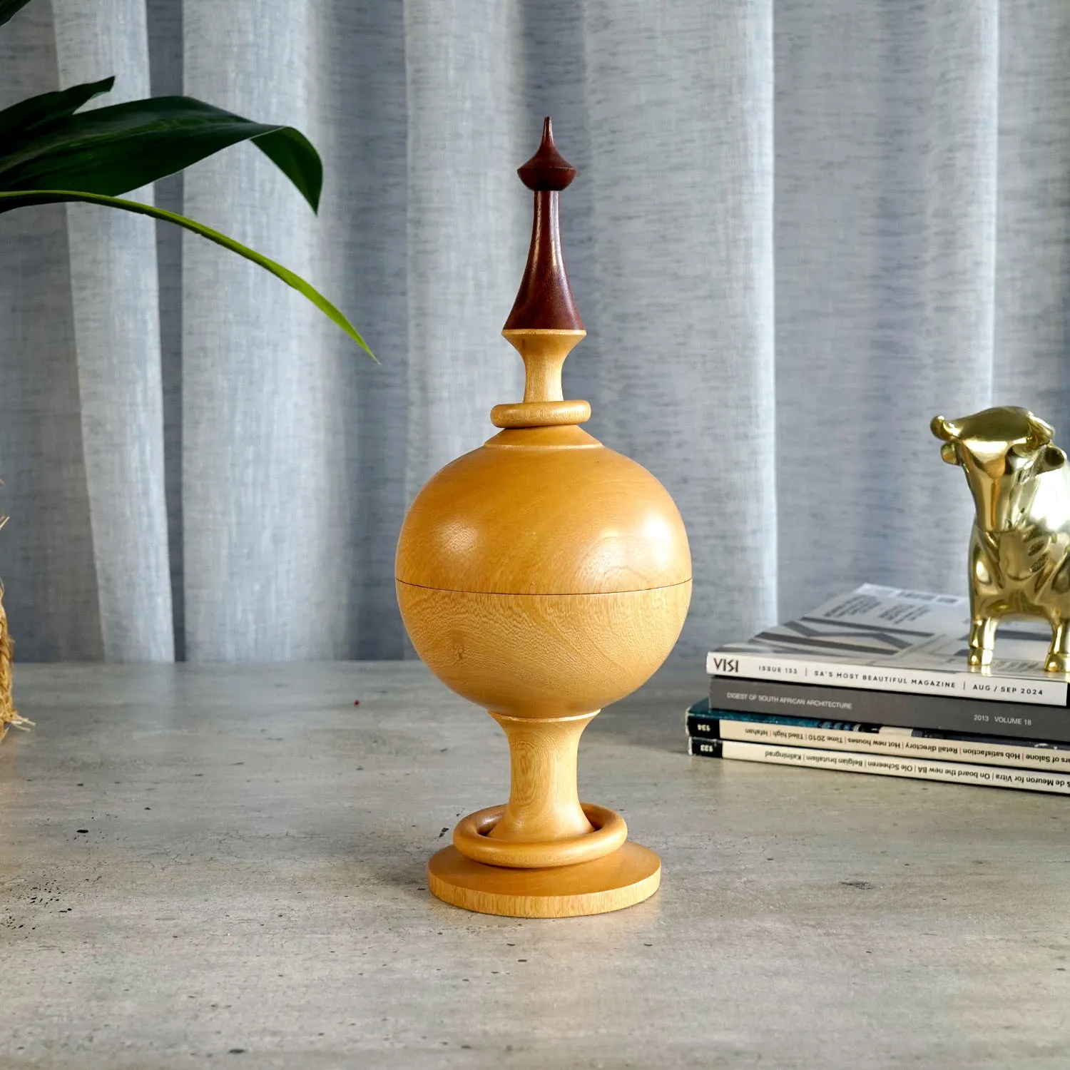 Jacaranda and Red Gum Wood Urn