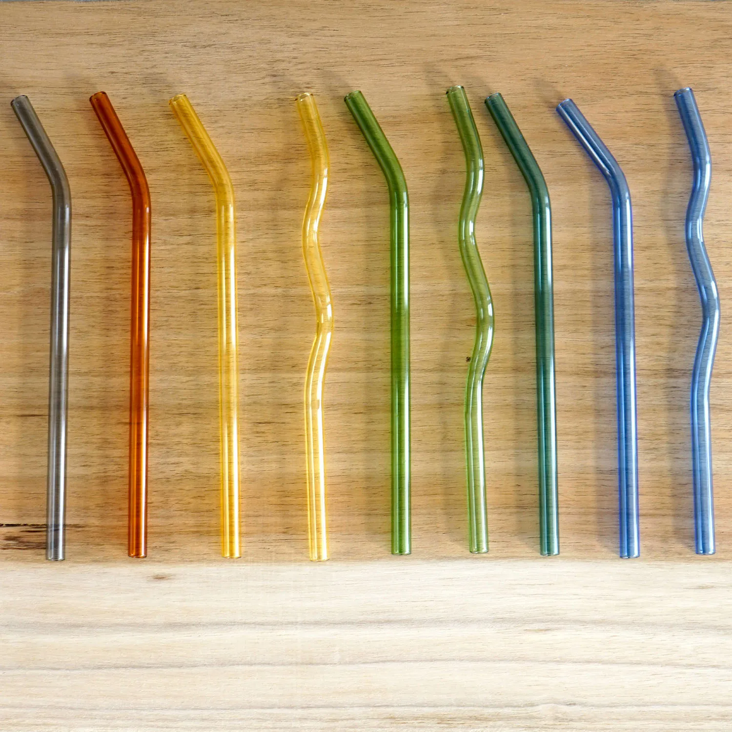 Rainbow Glass Straws