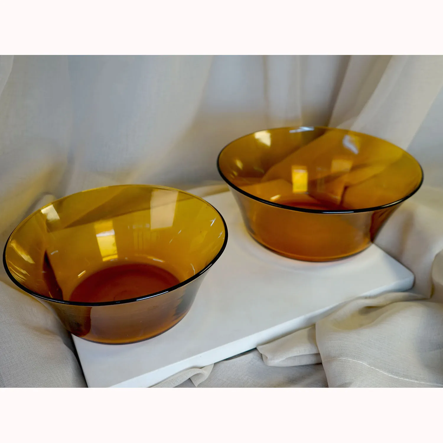 Amber Glass Bowls
