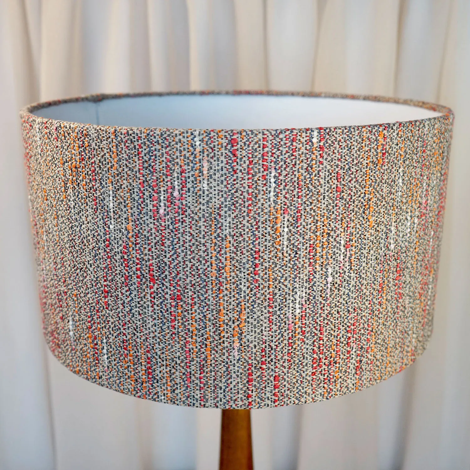 Large red, orange and grey lampshade