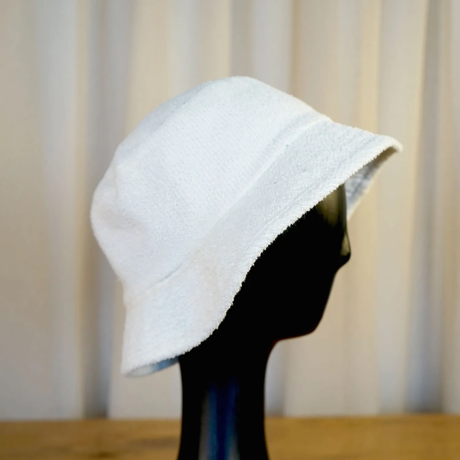 Floppy White Bucket Hat