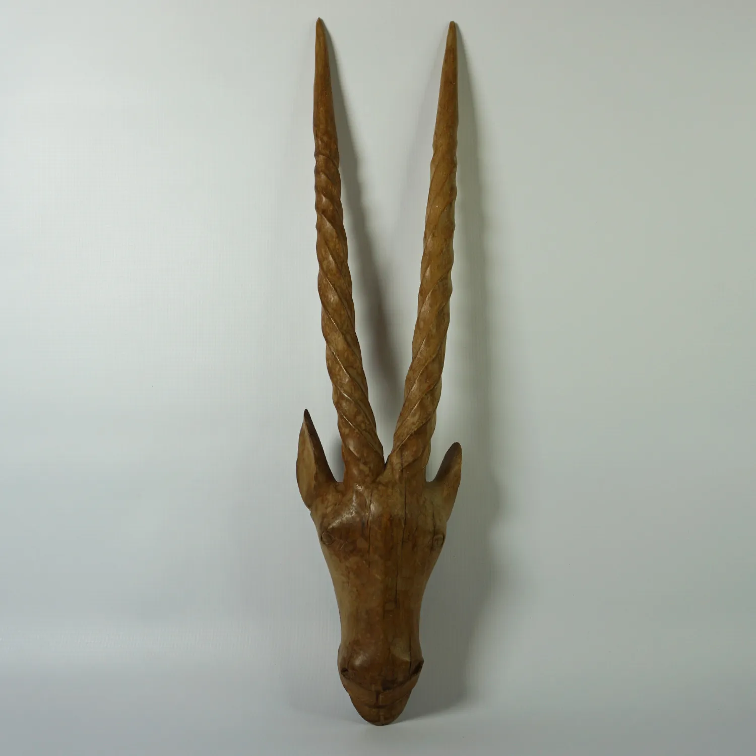 Wood Carved Buck Head