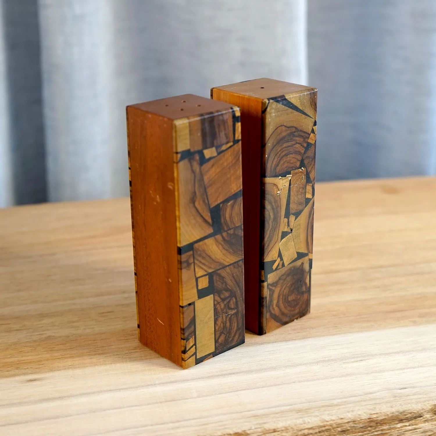 Wood Block Salt and Pepper Shakers