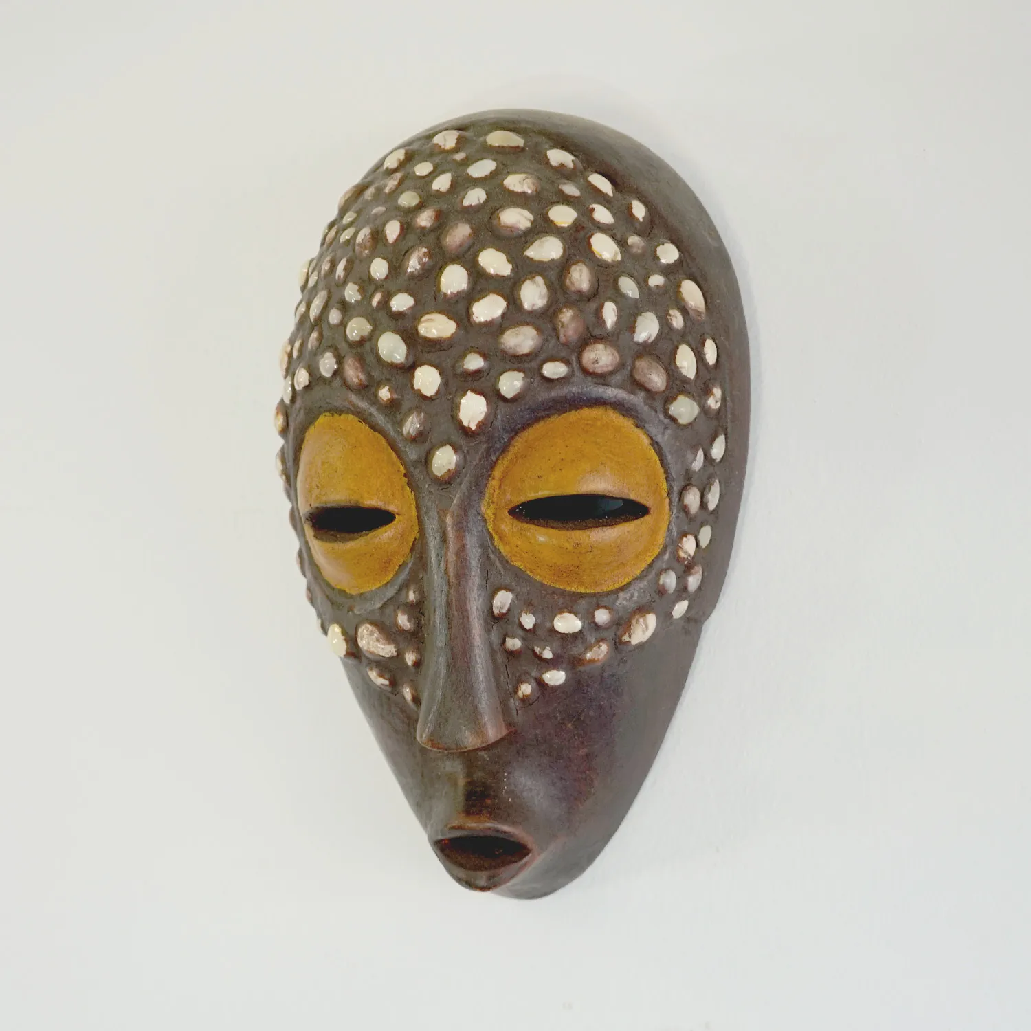 Small Wood and Shell African Mask 