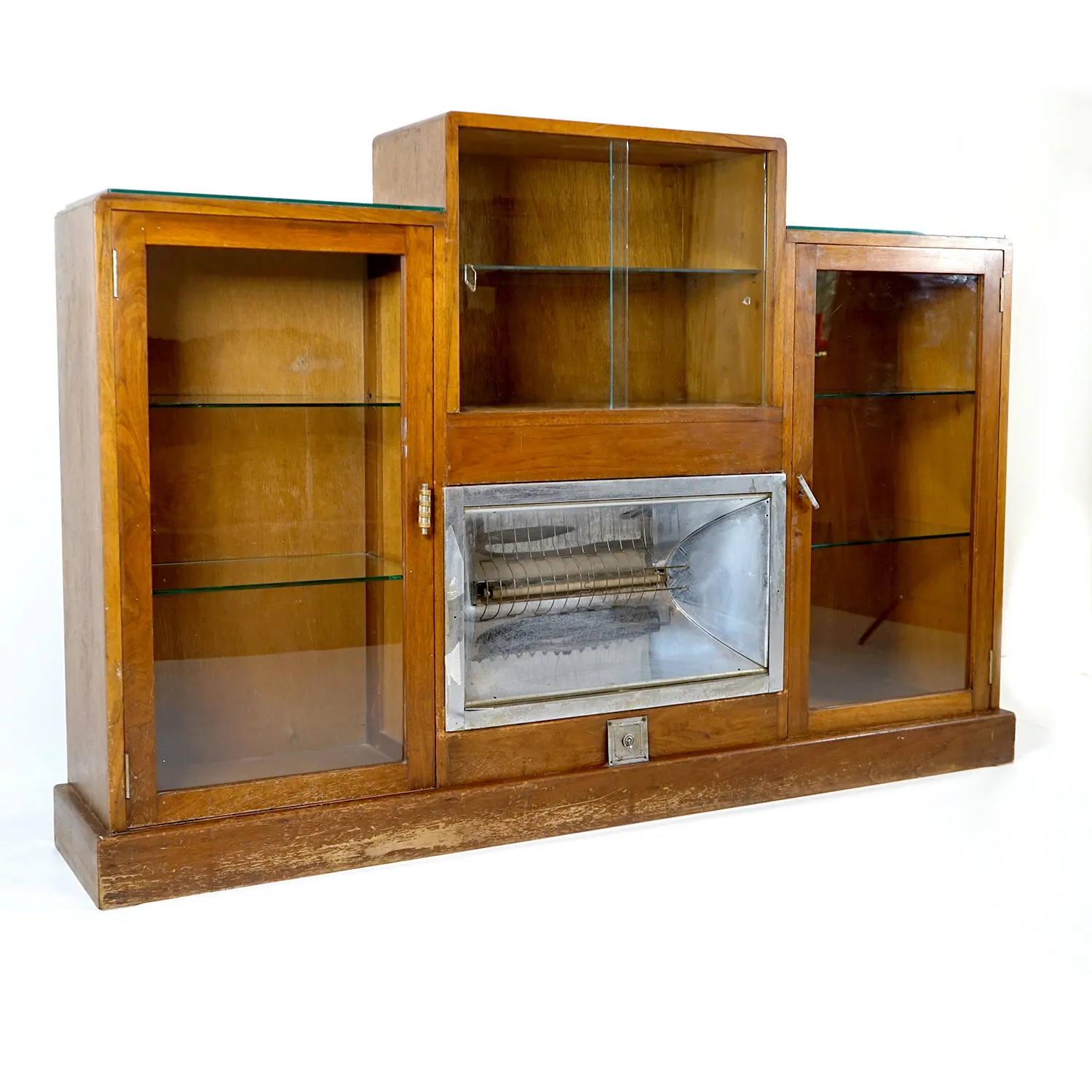 Wood and Glass Art Deco Unit, Aged