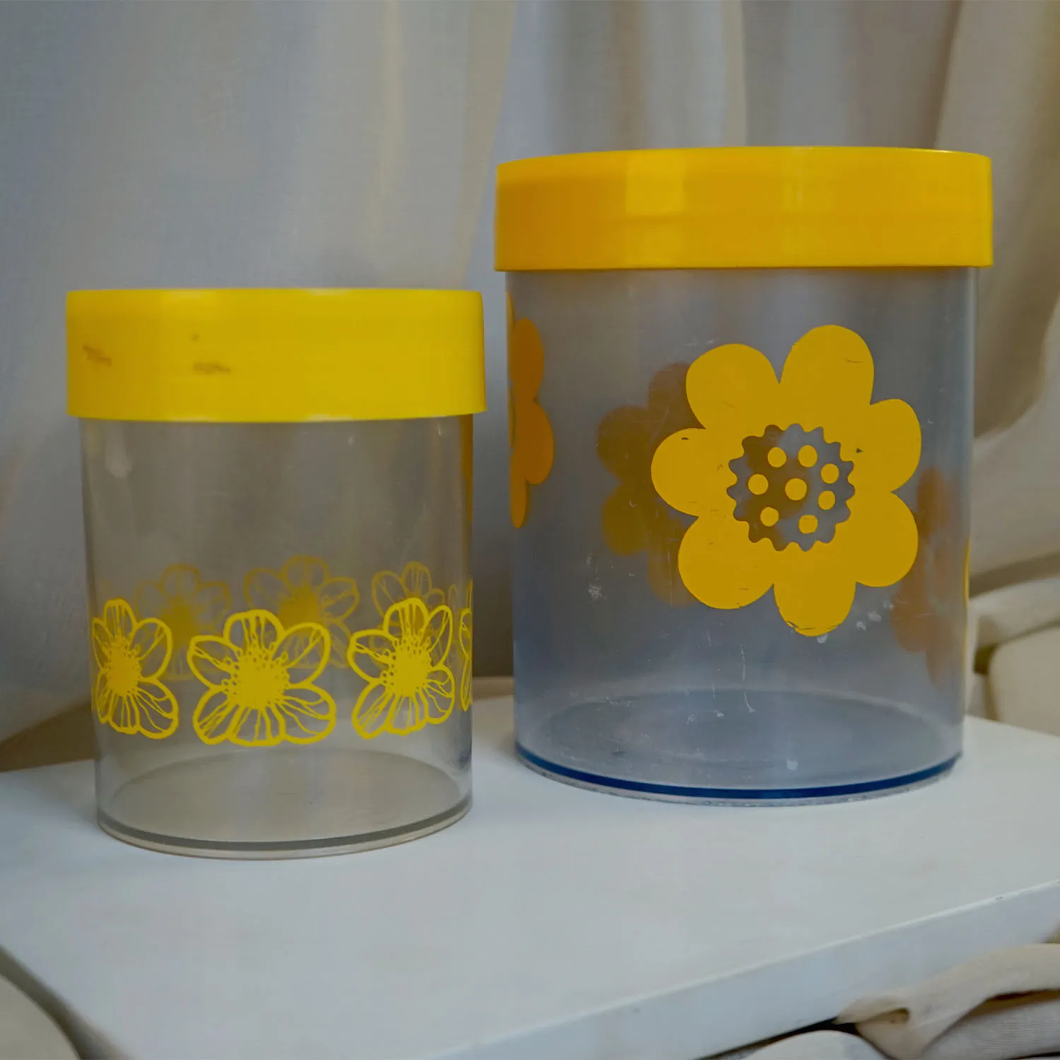 Vintage Yellow Floral Kitchen Containers