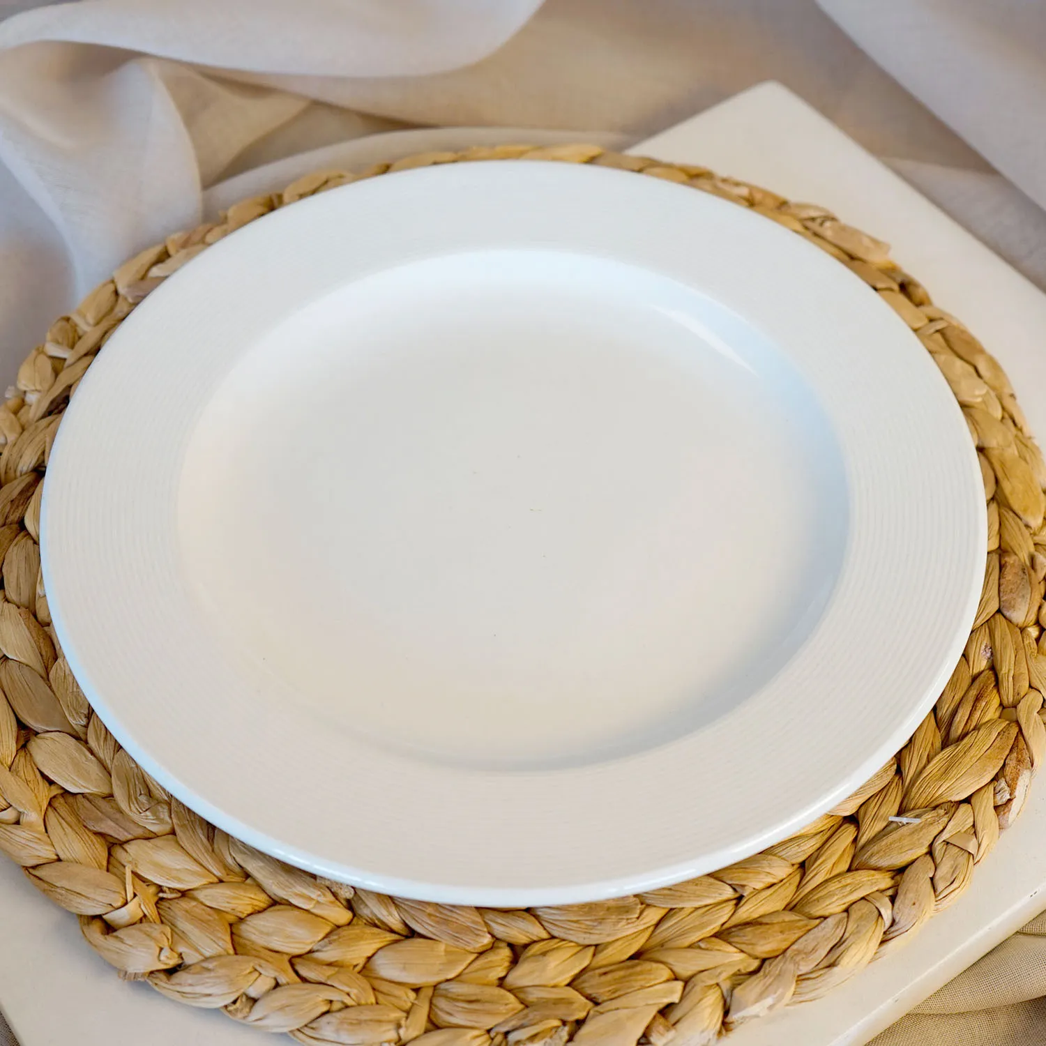 Round Fluted White Plate