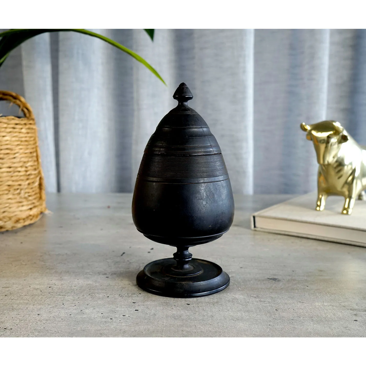 Small Dark Wood Urn
