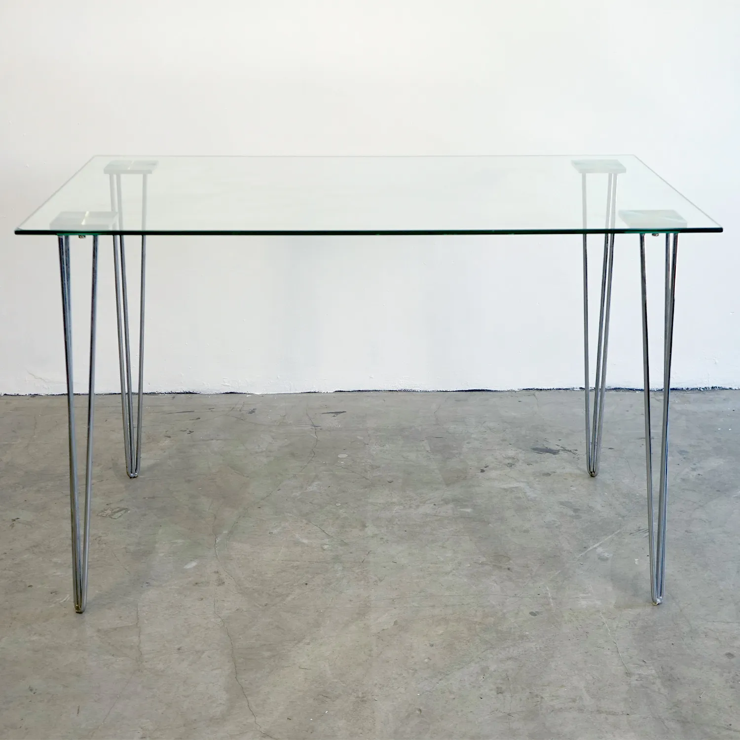 Glass Desk with Steel Legs