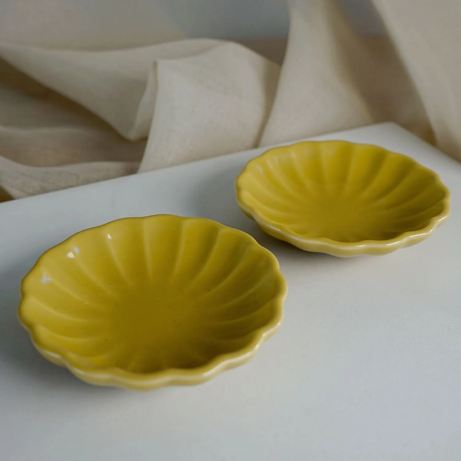 Mustard Yellow H&M Shell Bowls