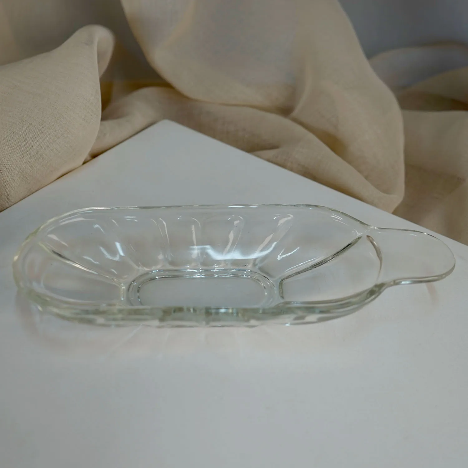Small Decorative Glass Dish with Handle