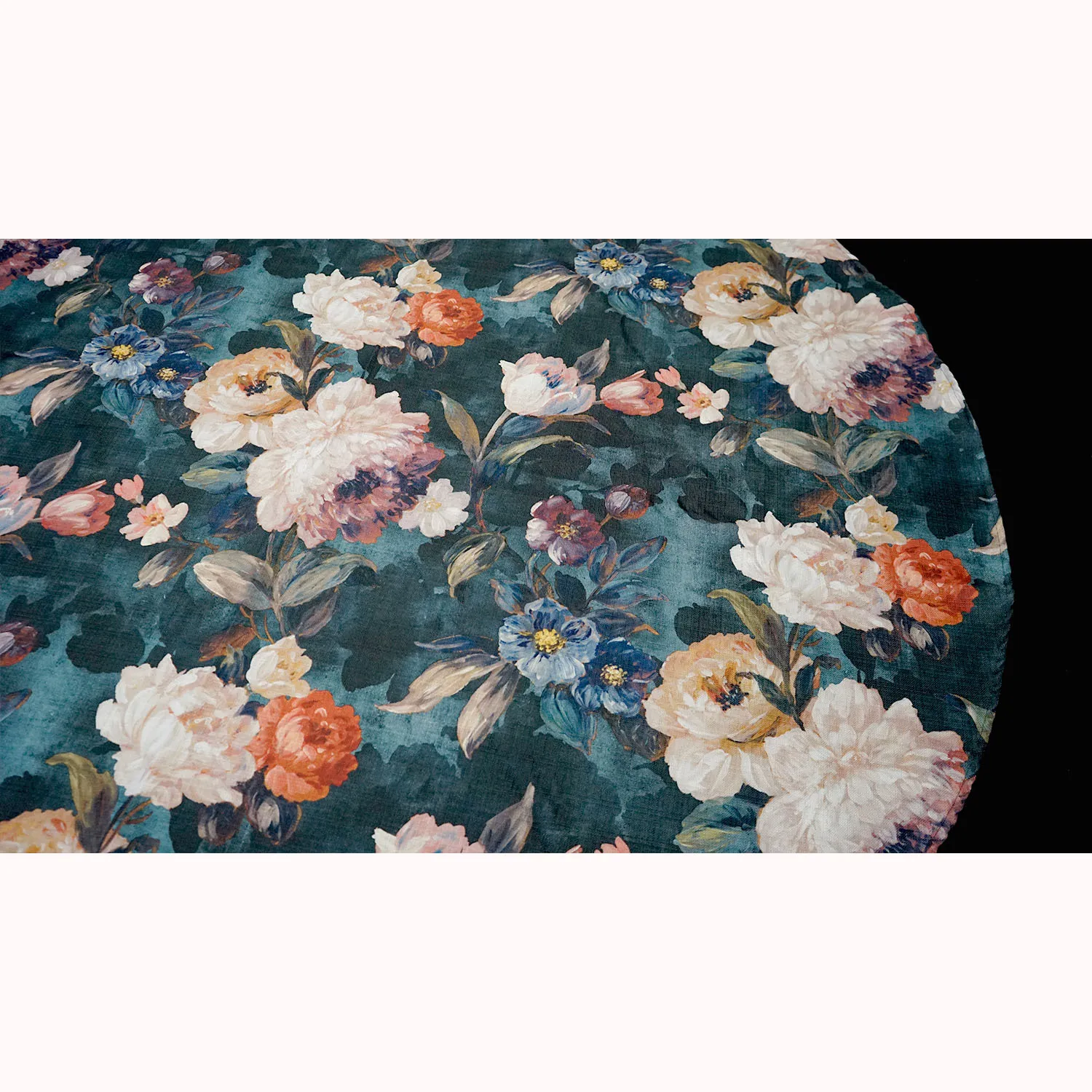 Round Floral Tablecloth