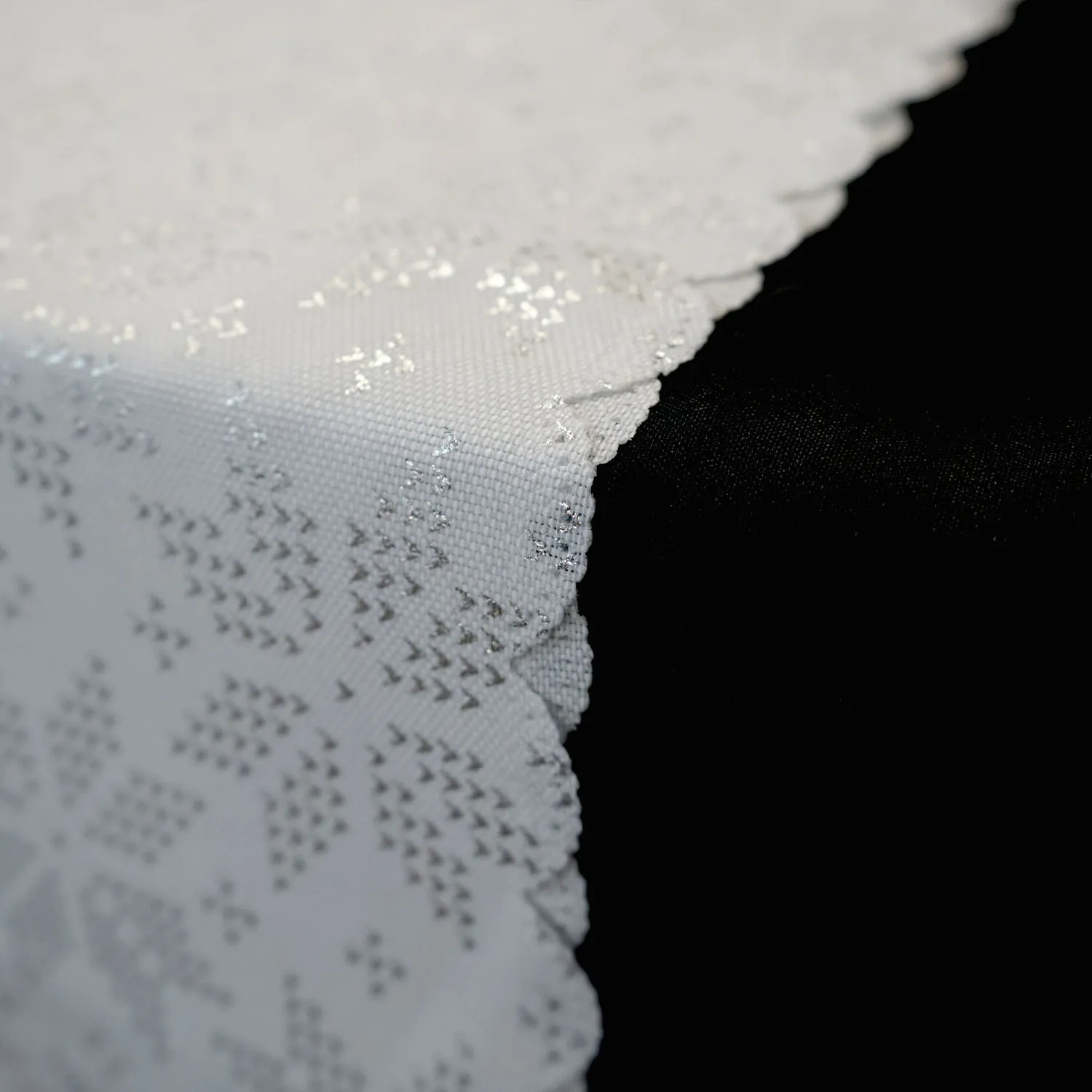 White Tablecloth With silver Star Detail