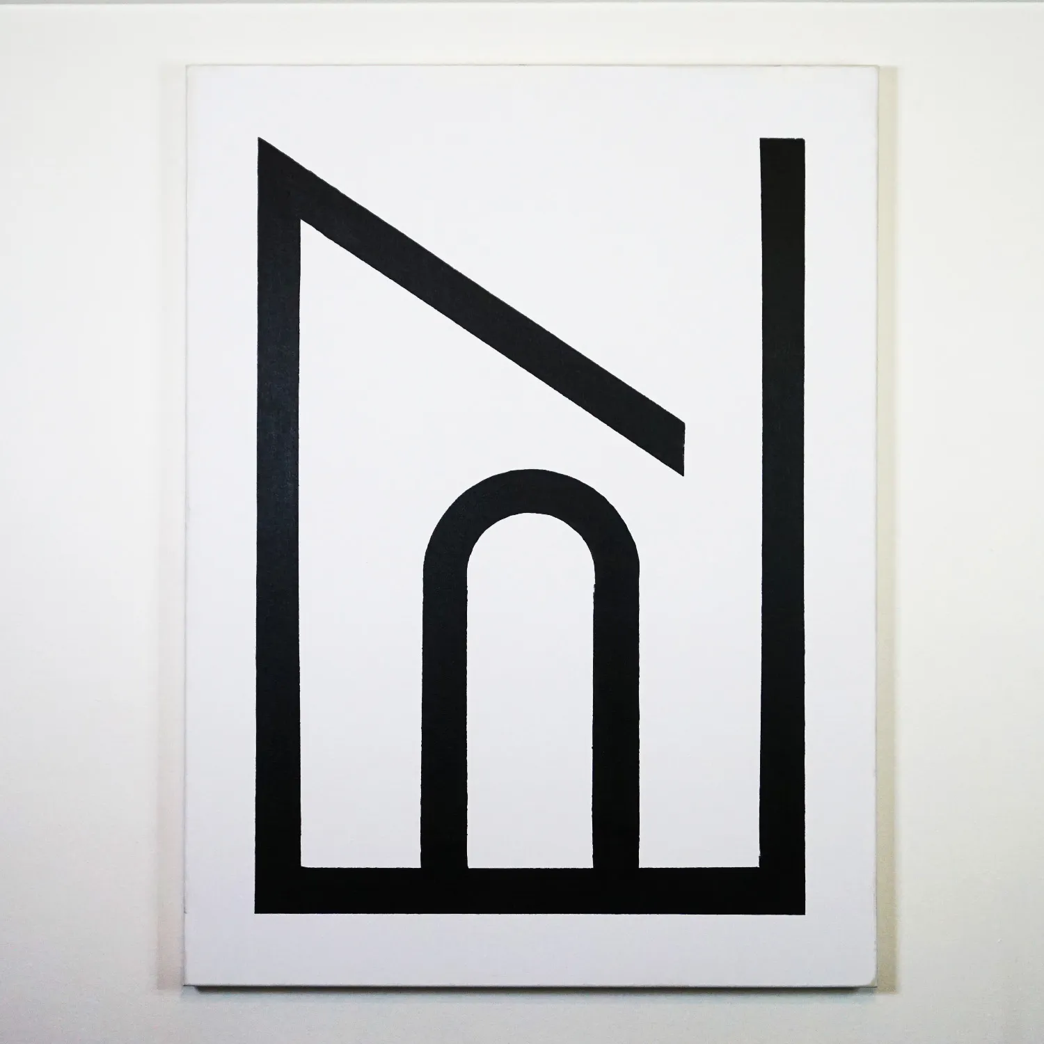 Black and white abstract painting on canvas, royalty free (3)