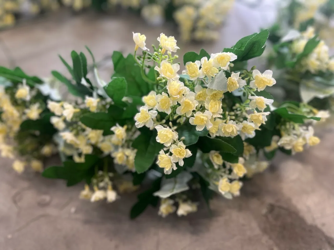 Artificial Pastel Yellow Cherry Blossoms