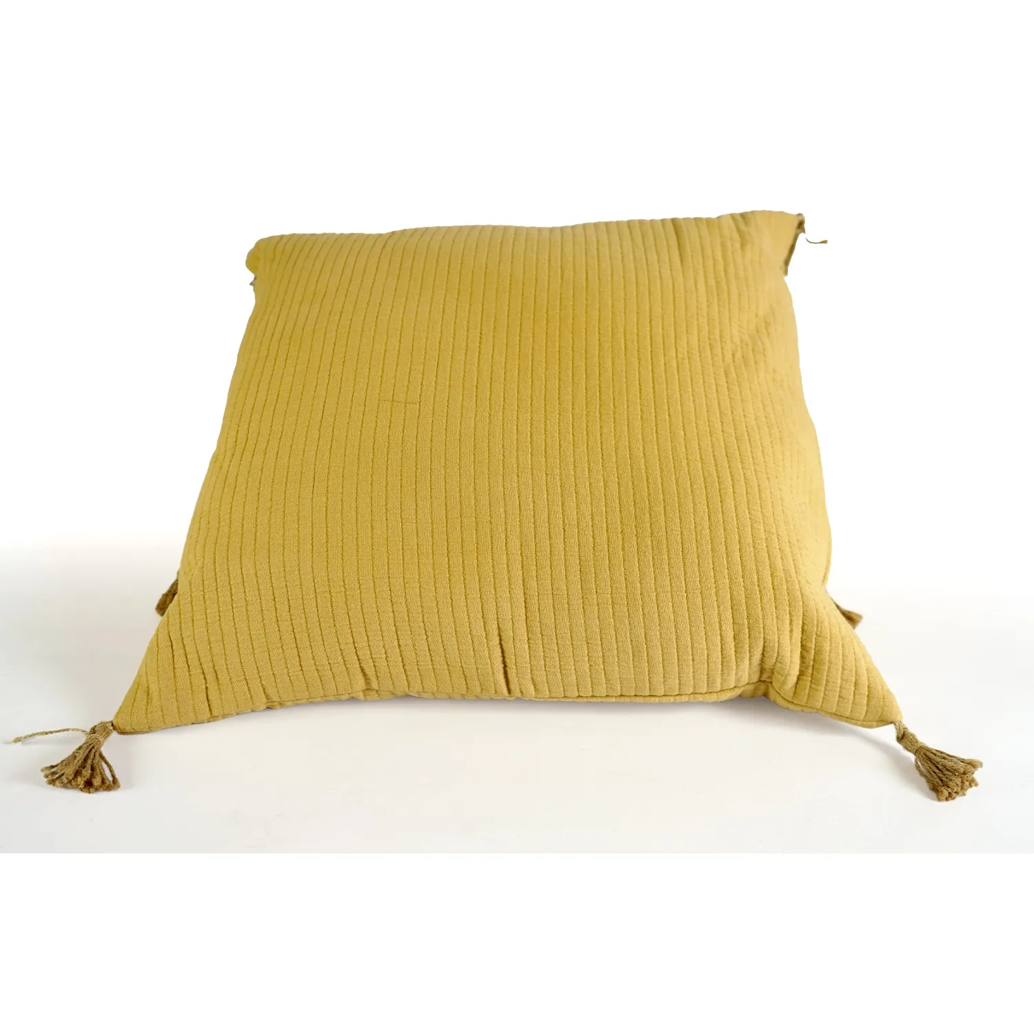Mustard Cushion with Tassels
