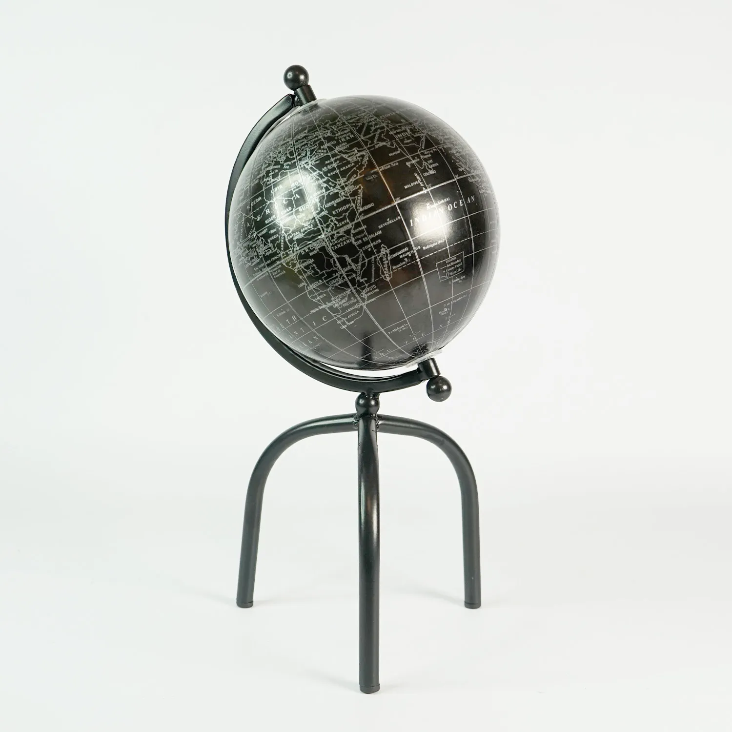 Small Black World Globe