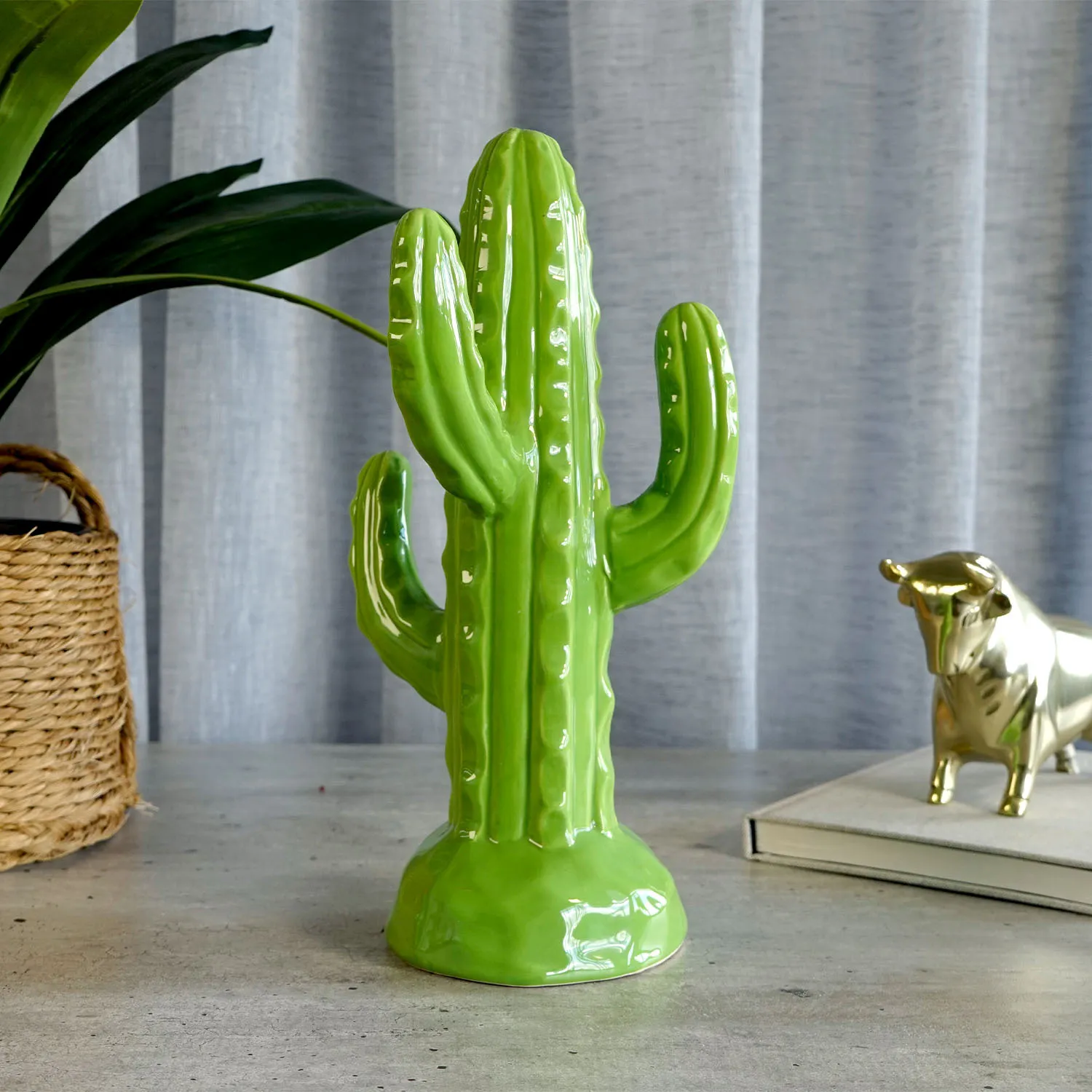 Green Ceramic Cactus