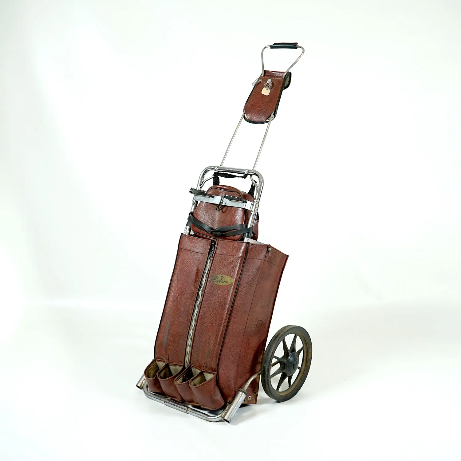 Vintage Leather Golf Bag Cart