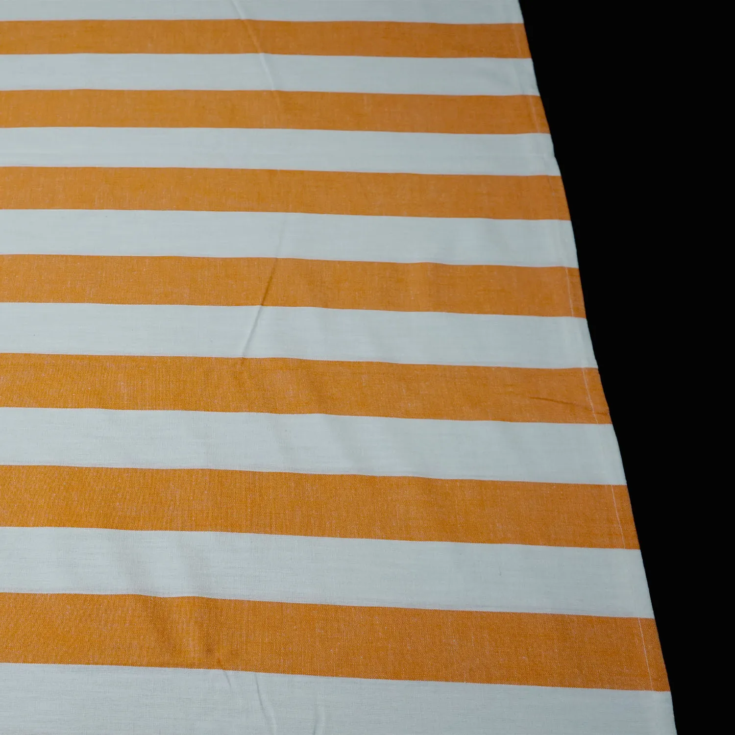 Orange and White Stripe Linen Tablecloth