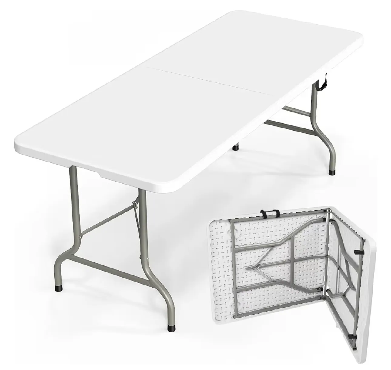 White Rectangular Folding Table