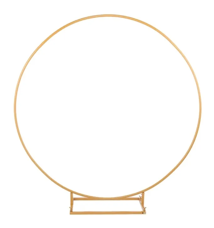 2m Round Arch Backdrop Gold Hire