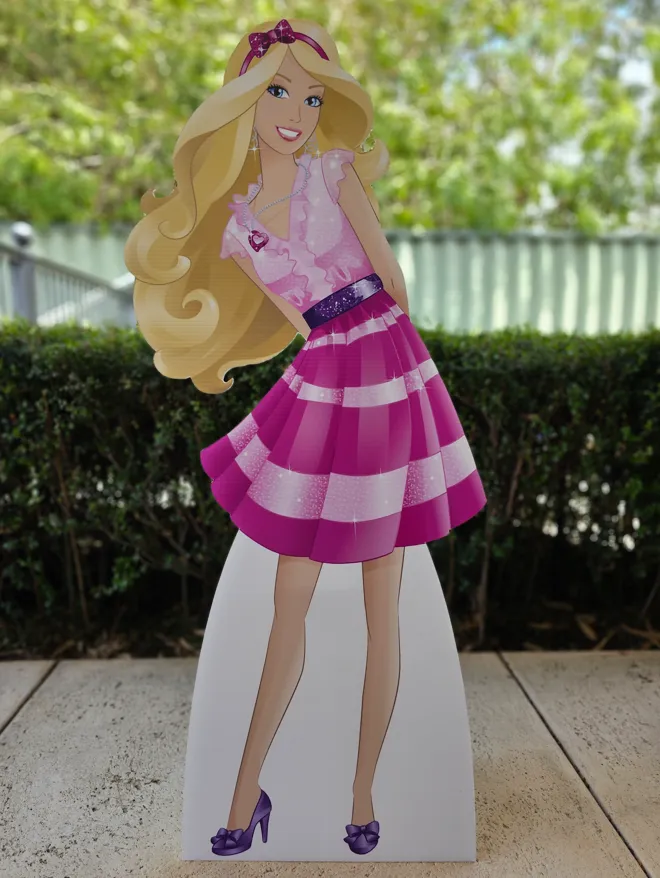 Barbie Stripes Cut Out Hire