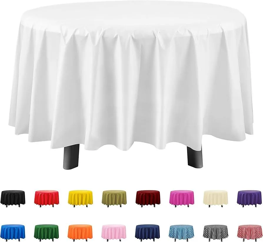 Disposable Round Tablecloth White