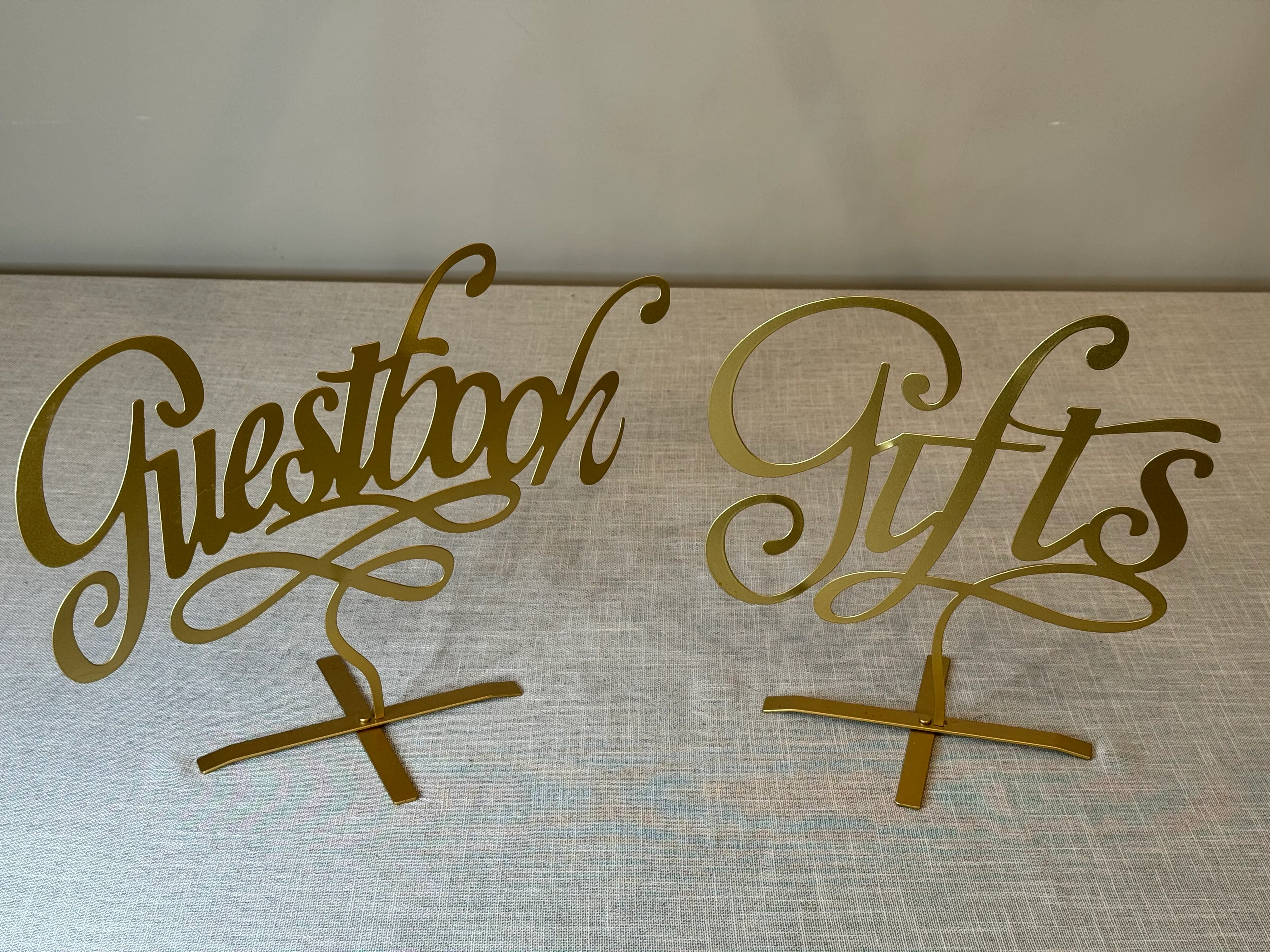 Guestbook/Gifts - Gold Cursive Lettering